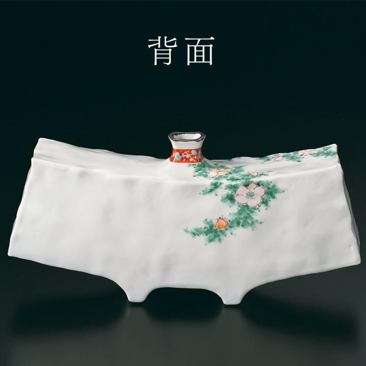 8号扁壺 バラに四十雀 / 中村陶志人 桐箱紐通し入り - 和食器の通販