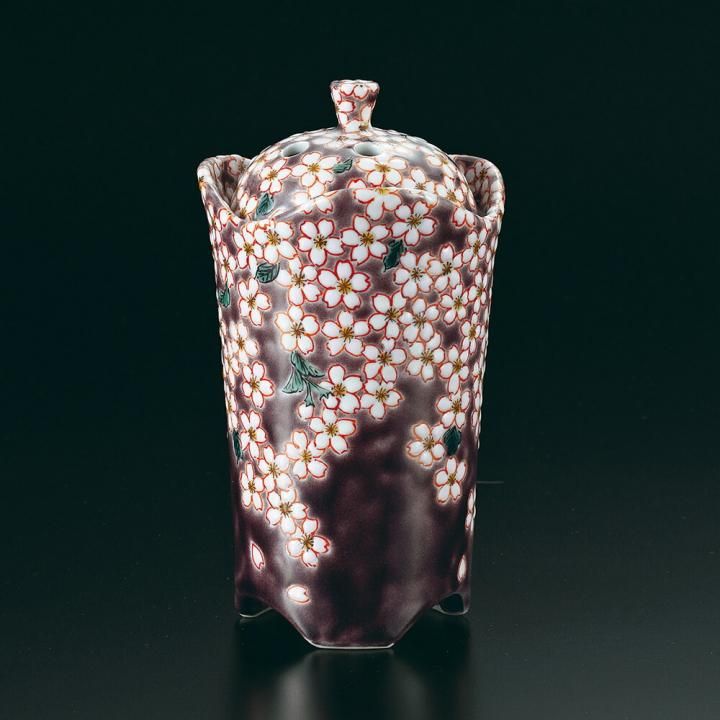 香炉 夜桜 / 宮本晄 桐箱入り - 和食器の通販なら九谷焼専門店の陶らいふ