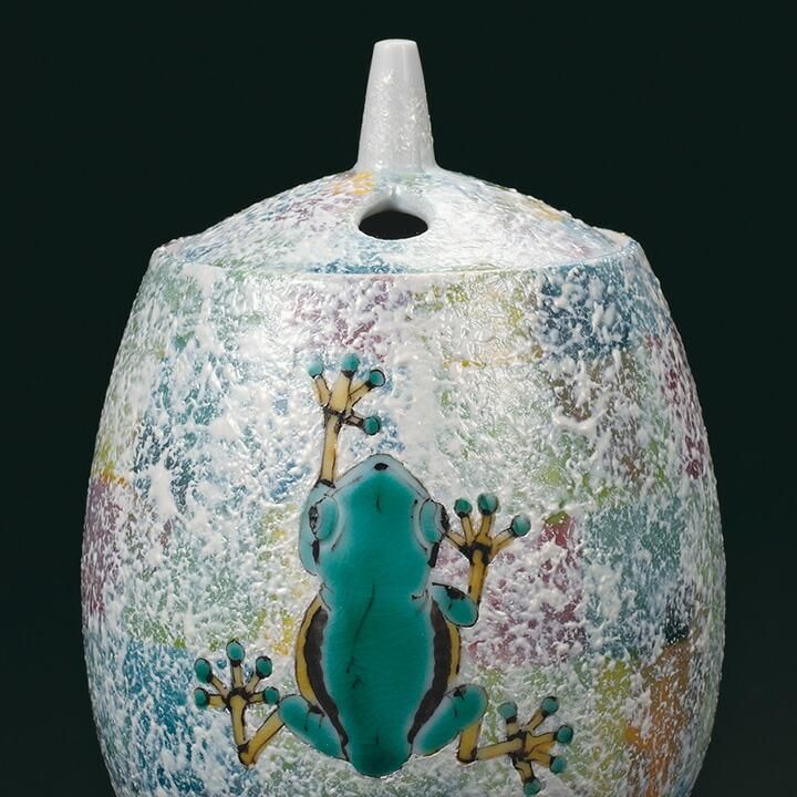 香炉 洋彩 蛙の絵 / 山近泰 桐箱紐通し入り - 和食器の通販なら九谷焼