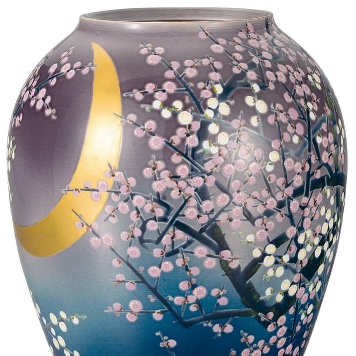 9号花瓶 梅月 / 藤村正美 桐箱紐通し入り - 和食器の通販なら九谷焼
