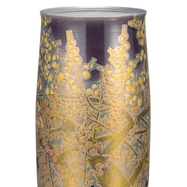 ◆九谷焼◆藤村正美 作 梅樹『花瓶』 10号花瓶 梅樹 / 藤村正美 桐箱紐通し入り - 和食器の通販なら九谷焼