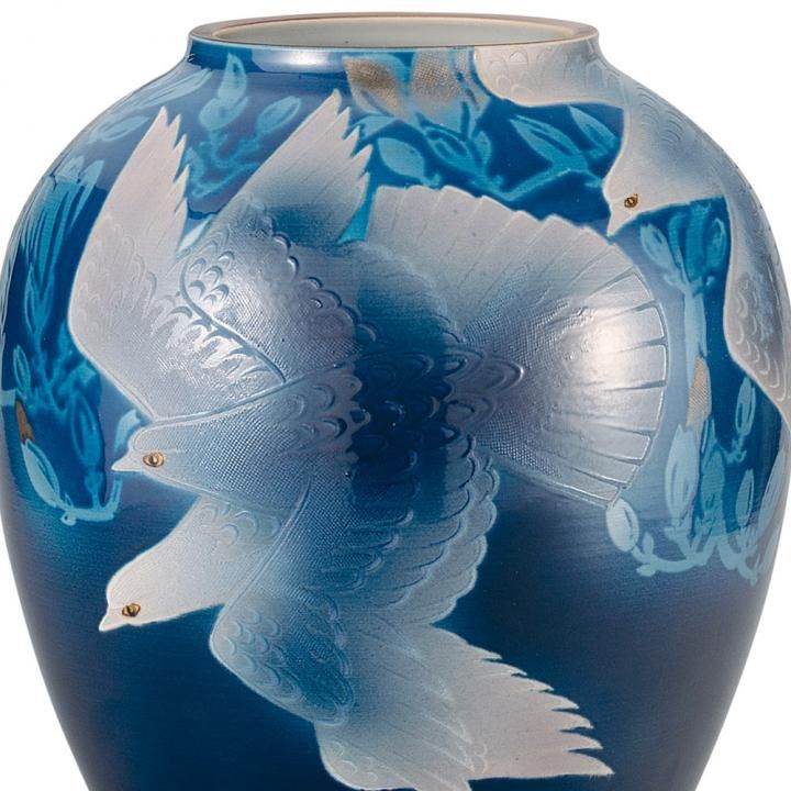 11号花瓶 白翔 / 藤村正美 桐箱紐通し入り - 和食器の通販なら九谷焼