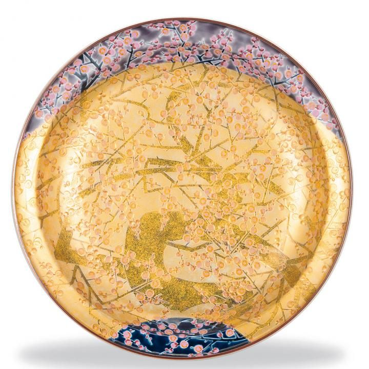 10.5号飾皿 梅樹 / 藤村正美 桐箱紐通し入り - 和食器の通販なら九谷焼