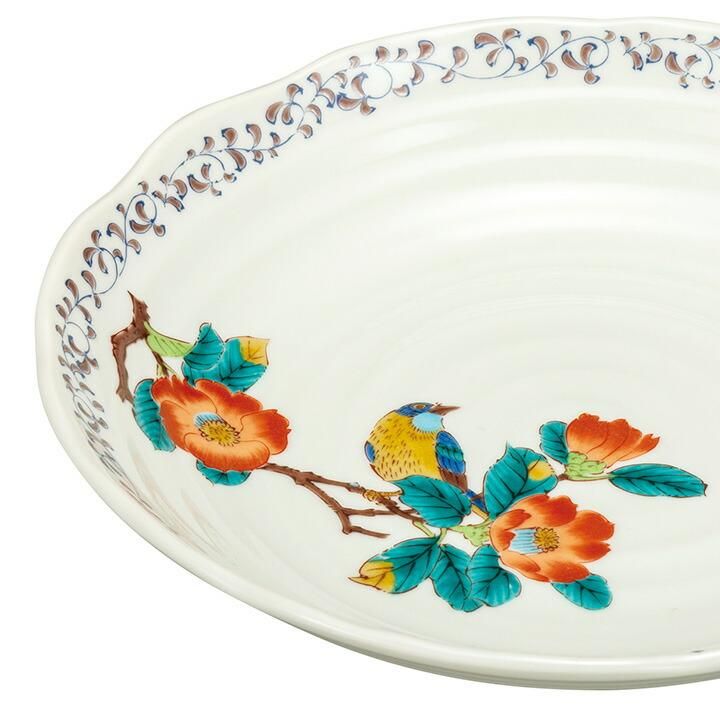 7号盛皿 椿に鳥 化粧箱入り - 和食器の通販なら九谷焼専門店の陶らいふ