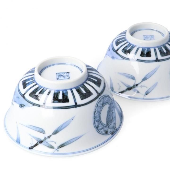 宮内庁御用窯|組飯碗|双輪文松竹梅 - 九谷焼専門店の陶らいふ