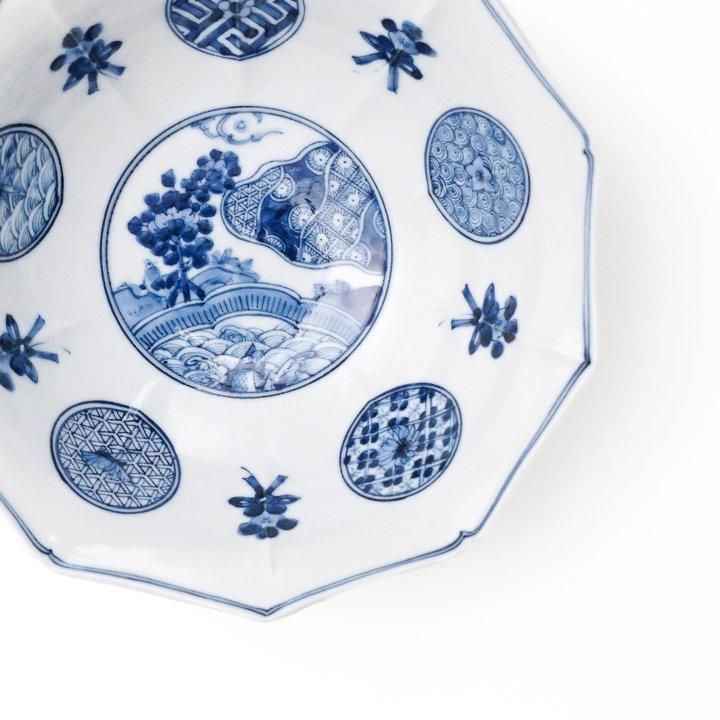 宮内庁御用窯 取鉢 青華祥瑞手豊穣文 山本長左 | 九谷焼専門店