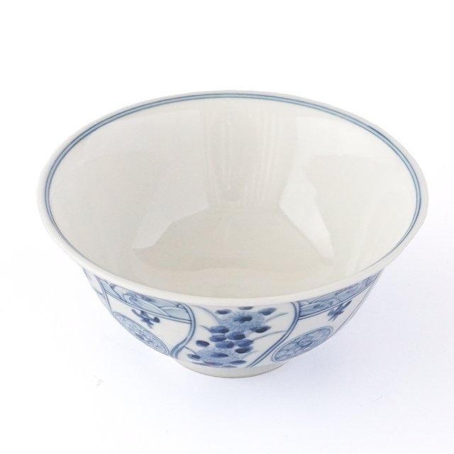 飯碗 (大) 青華吉祥樹花紋 - 山本長左 | 九谷焼専門店の陶らいふ