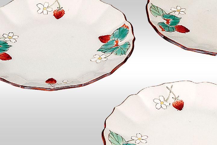 4.2号皿揃 | いちご - 和食器の通販なら九谷焼専門店の陶らいふ