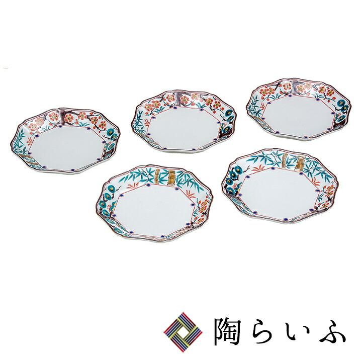 九谷焼割取松竹梅6号組皿 組皿（6号） 割取松竹梅