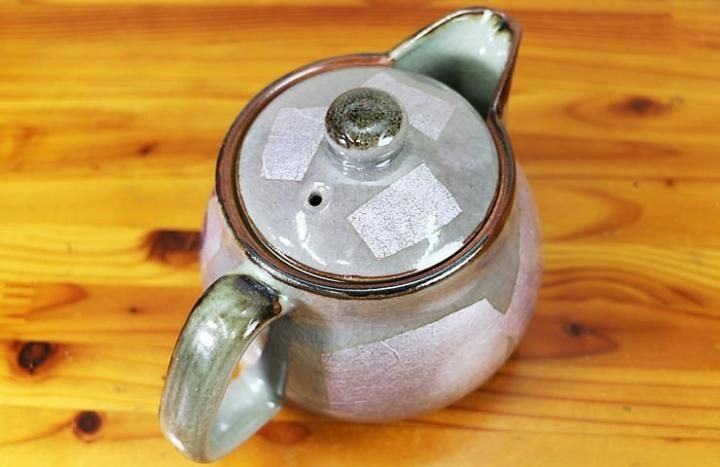 ポット 銀彩紫 金梅/美山窯