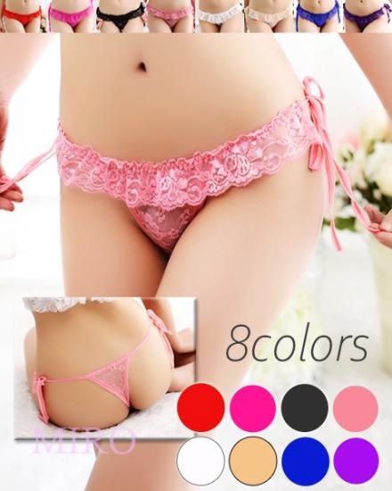 フリルレースの紐Tバック|セクシーランジェリー卸販売花肌屋ホールセール