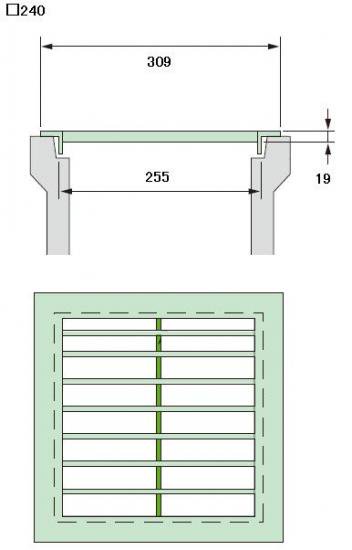 コンクリートマス用グレーチング 240 - 水道資材の工藤建材