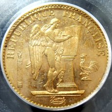 1896年 FRANCE G20F★フランス/金貨/エンジェルコイン★PCGS/MS63/アンティーク/ゴールド