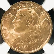 1935ǯ LB 20ե  MS66  ֥ͥ إ٥ƥ֥ץξ Switzerland 1935 LB Gold 20  ƥ/