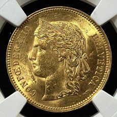 1889ǯ 20ե  MS62  إ٥ƥ Switzerland 188 LB Gold 20 ߡ ƥ/