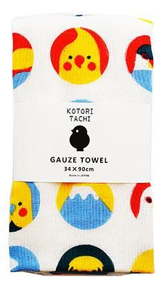 小鳥の雑貨・洋服デザイン【KOTORITACHI】-ガーゼタオル【小窓から