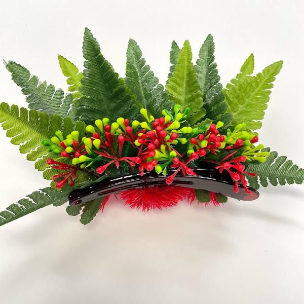 真っ赤なレフアの髪飾り