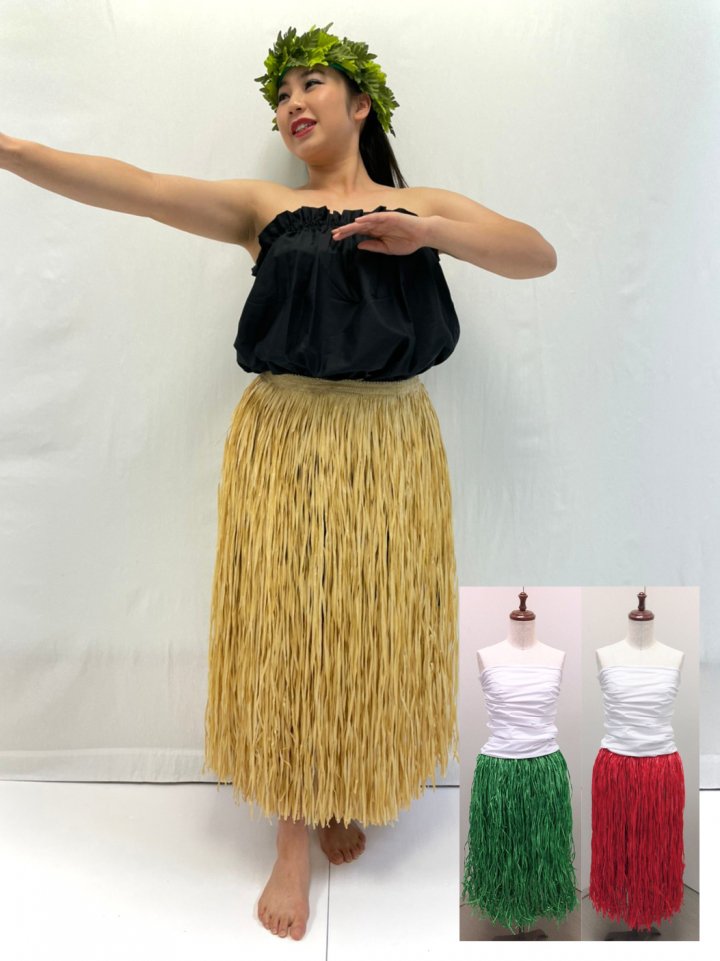 人気商品の フラダンス タヒチアンダンス 赤モレスカート - ロングスカート