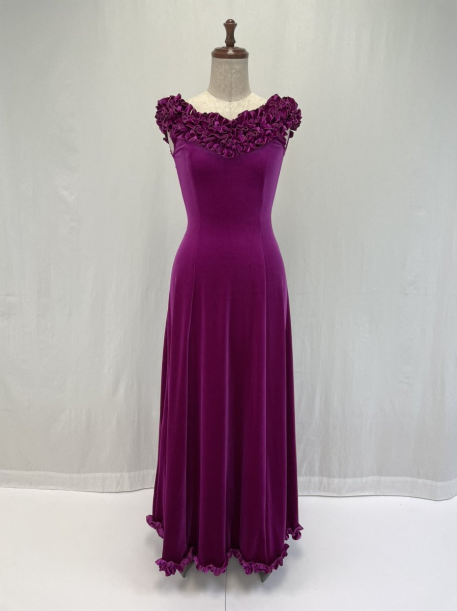 ベロアドレス,ベルベットドレス,-フラダンス衣装 商品コード1V04