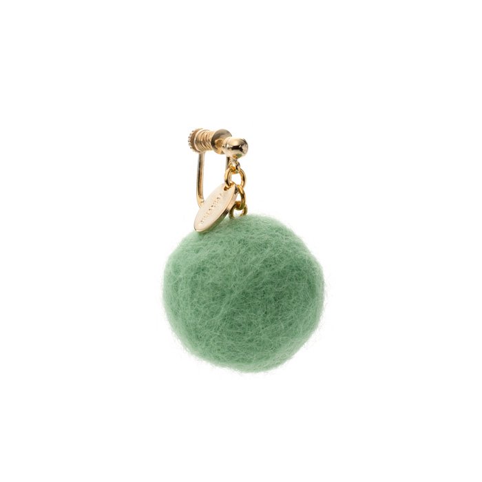 Felt Ball Earring - Emerald (եȥܡ륤 - ɥ꡼)