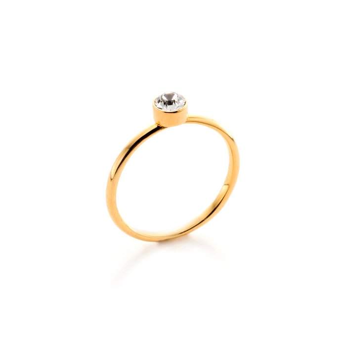 Basic 1 Stone Ring -Crystal(ベーシックなクリスタルガラスのリング)