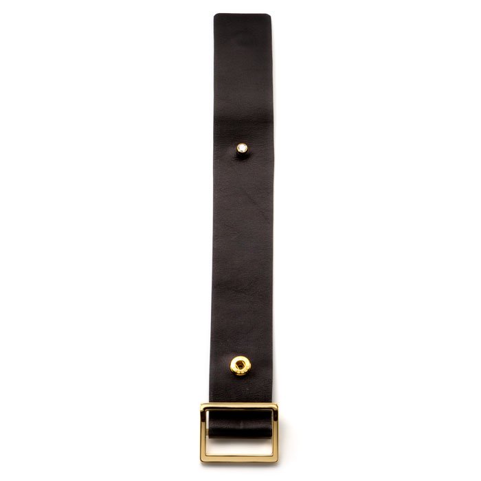 Leather & 1stone Wide Bracelet(レザーのワイドブレスレット)