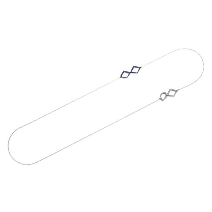 Aluminium Long Necklace - Simple/Silver(シンプルなアルミ製モチーフのロングネックレス シルバー）