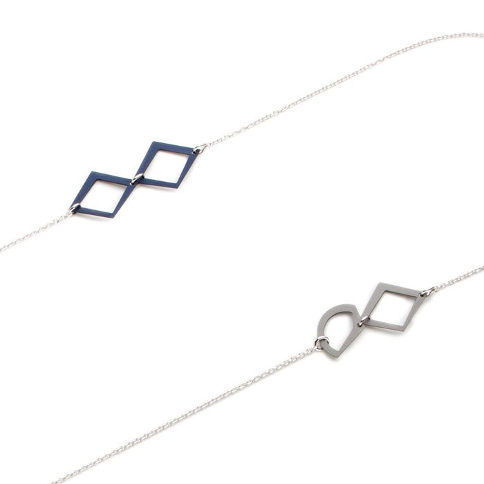 Aluminium Long Necklace - Simple/Silver(シンプルなアルミ製モチーフのロングネックレス シルバー）