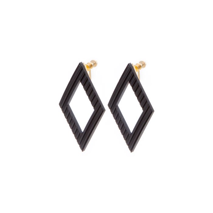 Wave Pattern Aluminium Earrings- Rhombus(アルミのダイヤ型イヤリング）