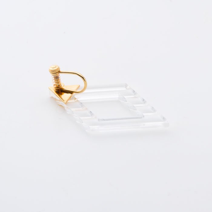 Wave Pattern Acrylic Earrings- Rhombus(アクリルのダイヤ型イヤリング）