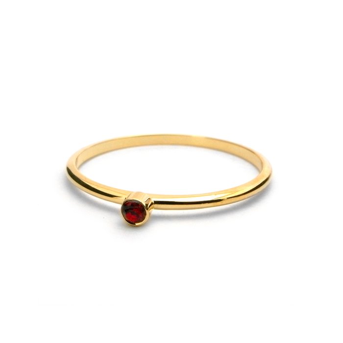 Tiny 1 Stone Ring - Ruby