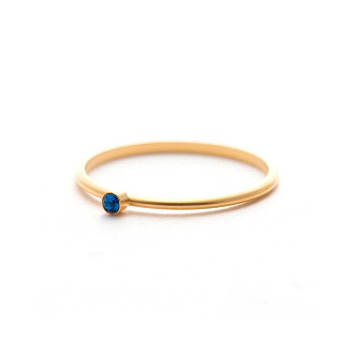 Tiny 1 Stone Ring (Mat Color) - Sapphire