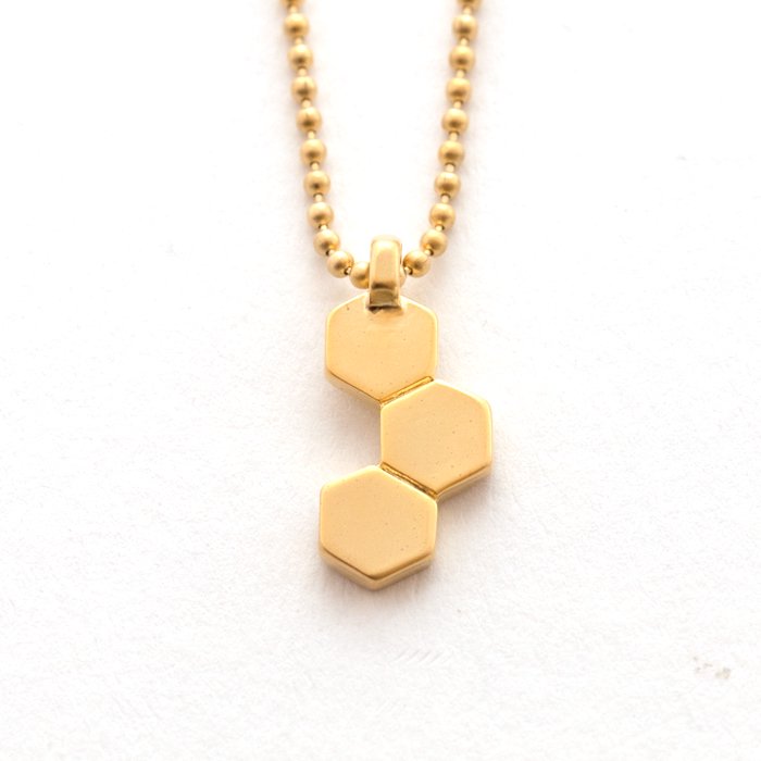 Geometric Pattern Necklace - Honeycomb(幾何学模様のネックレス-ハニカム)