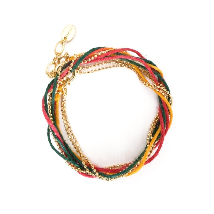 Hemp and Chain Bracelet - Earth Color (ヘンプアンドチェーンブレスレット - アースカラー)