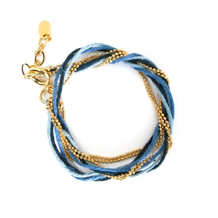 Hemp and Chain Bracelet - Indigo (إץɥ֥쥹å - ǥ)