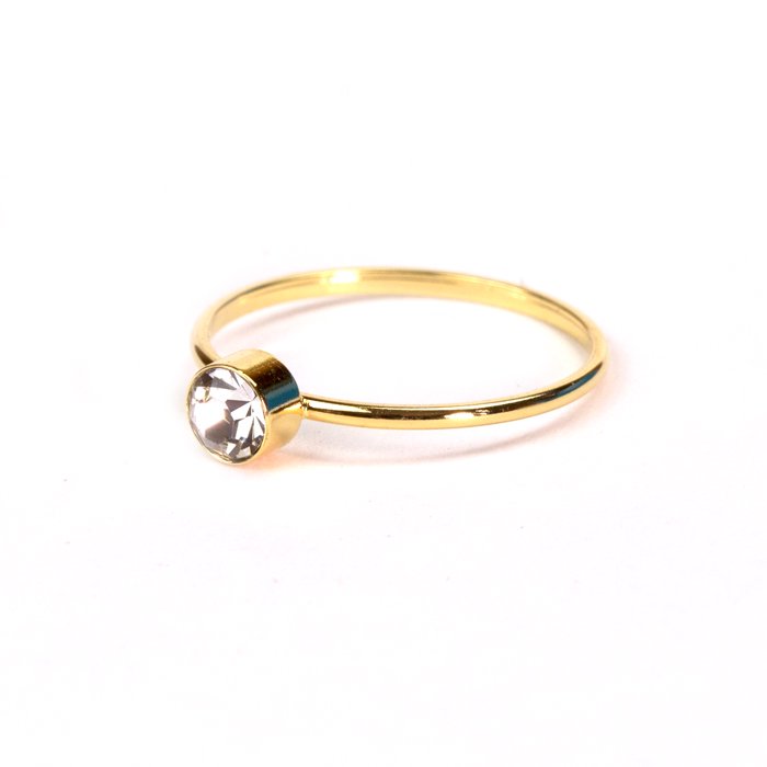 Small 1 Stone Ring(小粒スワロフスキーのリング)