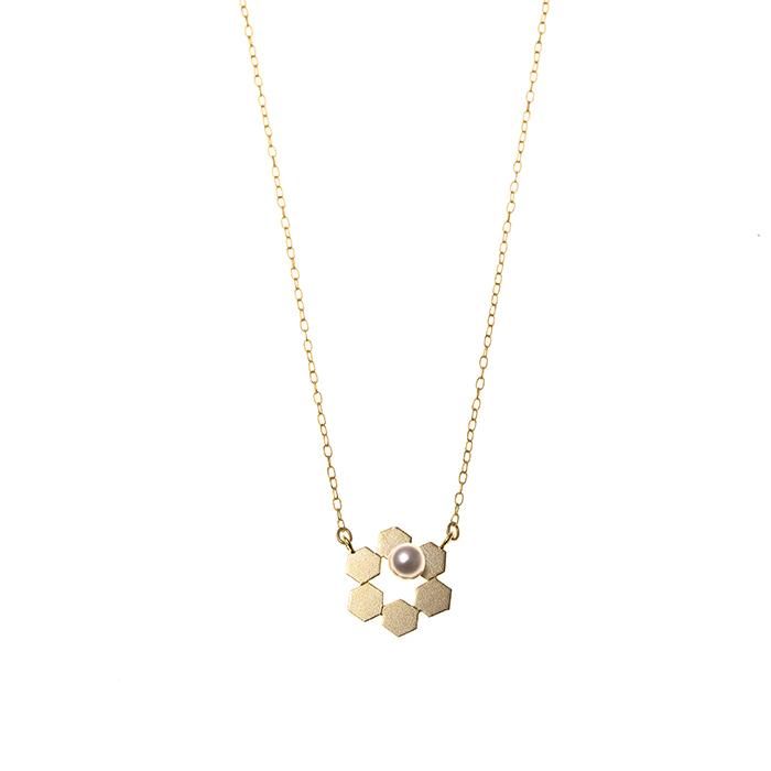 Geometric Pattern Necklace - Pearl On Honey Comb(إѥ ͥå쥹 - ѡ ϥ˥)