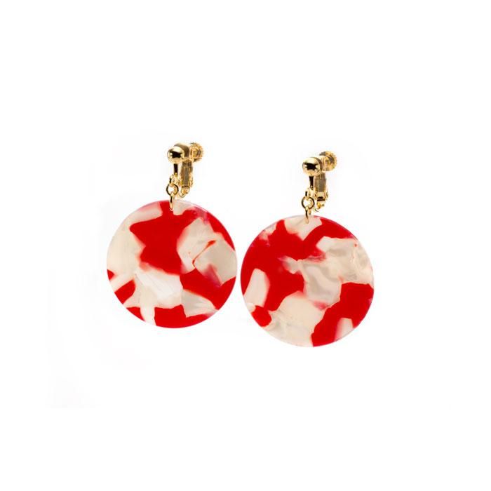 Celluloid Earrings - Goldfish - Circle(ɥ  )