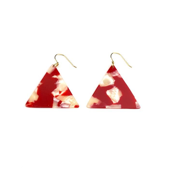 Celluloid Earrings - Goldfish - Triangle(ɥ  )