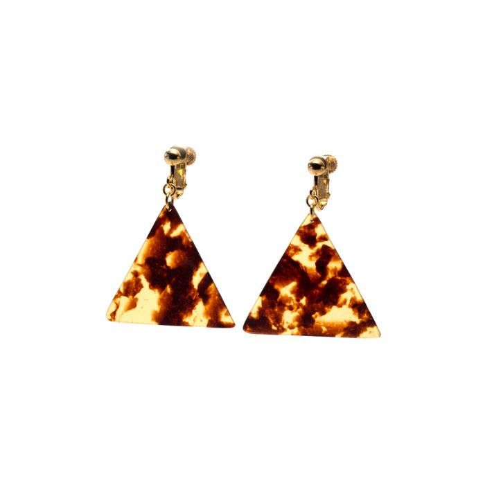 Celluloid Earrings - Tortoiseshell - Triangle(ɥ ٤ù )