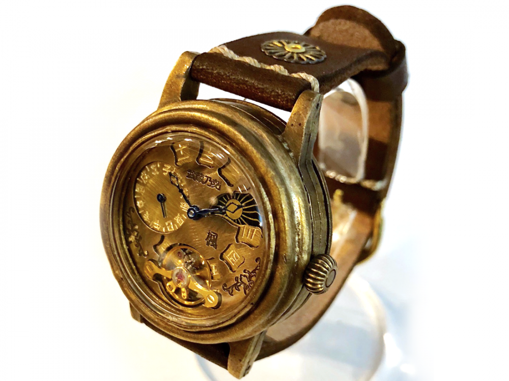 独特の上品 【ハンドメイド】アンティーク風 自動巻き腕時計 - 時計 