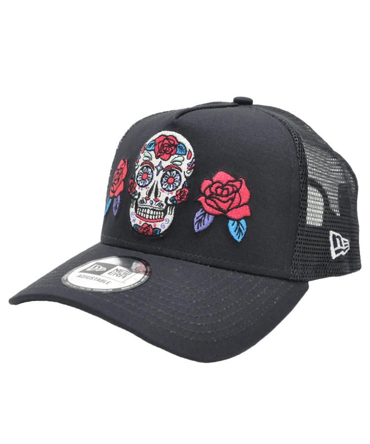 New Era ニューエラ 18 S S Collection 9forty A Frame トラッカー メキシカン スカル ローズ New Era ニューエラ 18 S S Collection 9forty A Frame トラッカー メキシカン スカル ローズ