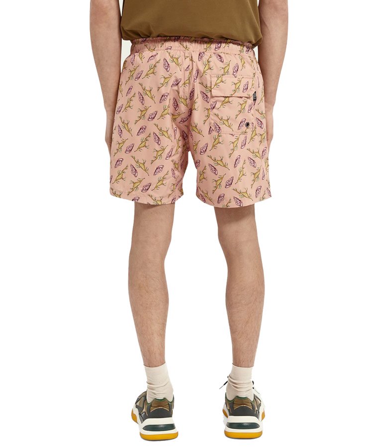 Printed recycled polyester swim shorts / ピンク [292-38600]