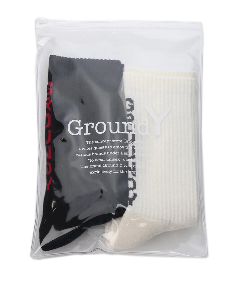 Rib Socks 2pack Ground Y Logo / ۥ磻+֥å [GM-M01-090-2-03]