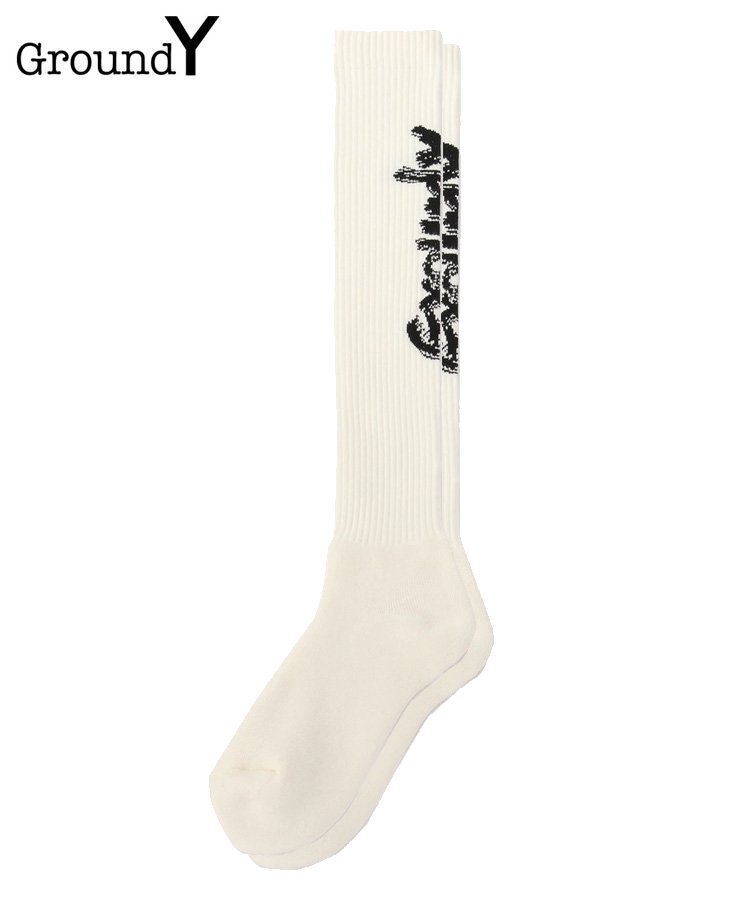 Rib High Socks Ground Y Logo / ホワイト [GM-M02-091-1-03]