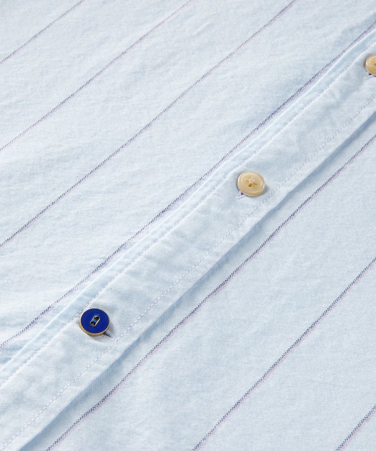 Yarn-dyed organic cotton shirt / ライトブルー [282-51415]