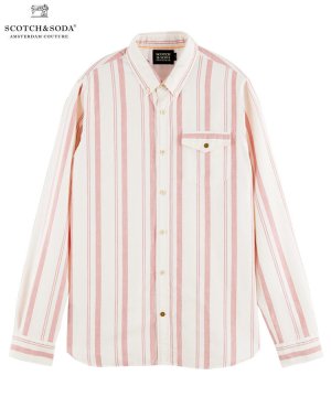 Yarn-dyed organic cotton shirt / ライトピンク [282-51415]