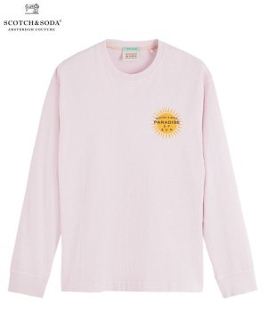 Heavy organic cotton long-sleeved T-shirt / ピンク [292-53404]