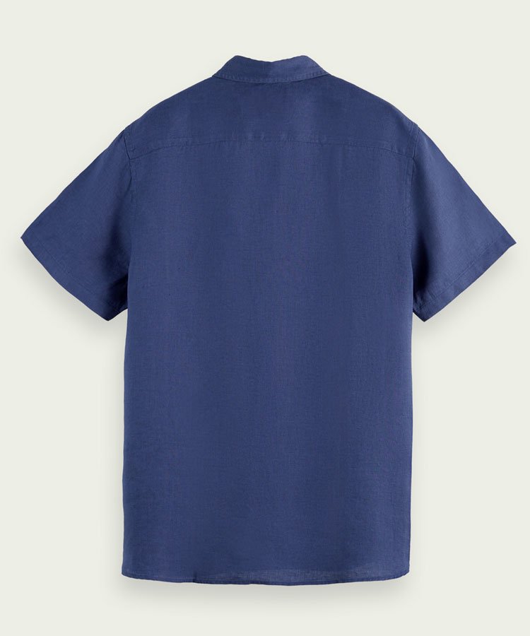 Regular-fit linen shirt / ネイビー [292-52401]