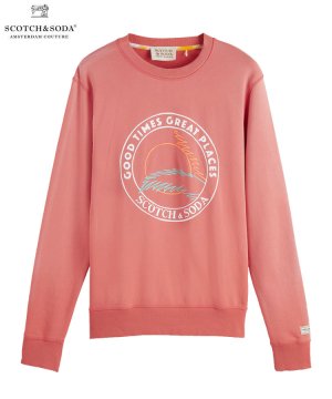 Lightweight graphic organic sweatshirt / ボルケーノ [292-53804]